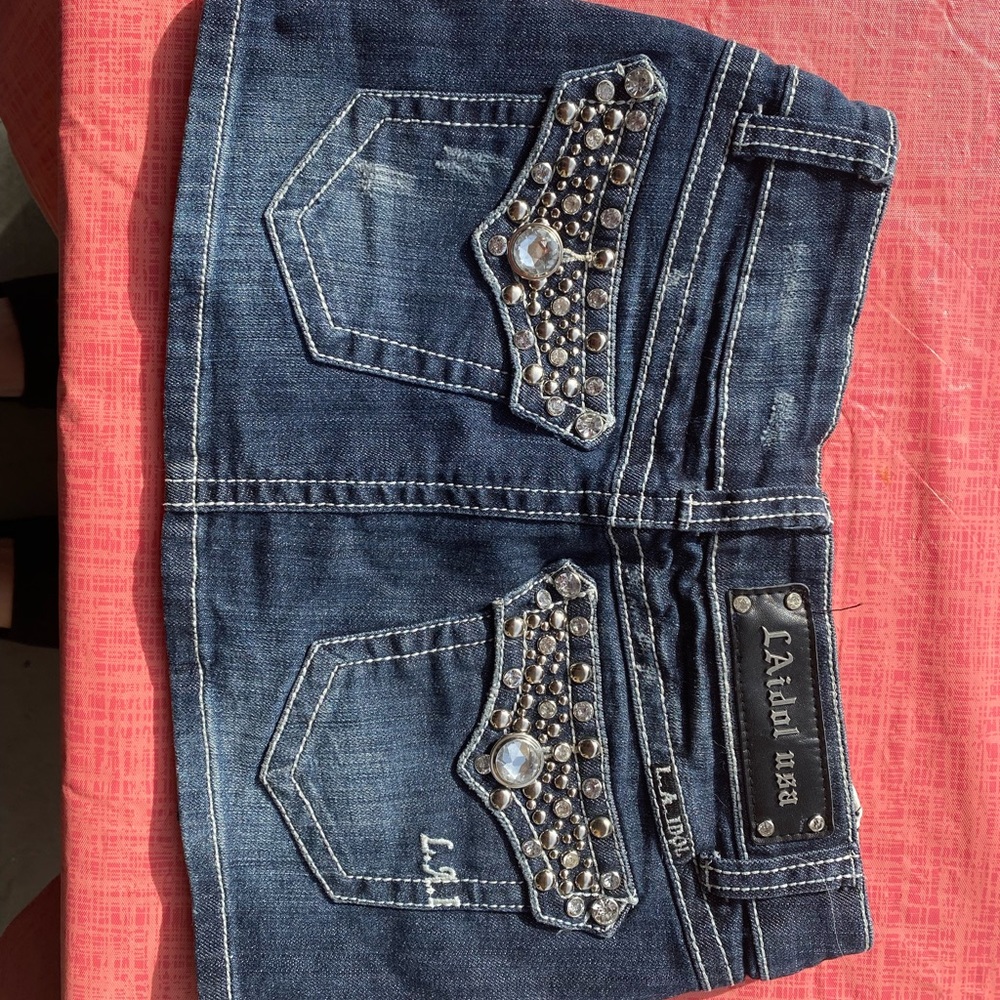 LA idol Jean mini skirt size small (29 waist)